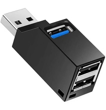 USB jagaja ATL AK337, 3 porti, must
