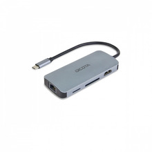 USB jagaja Dicota D32062 8-in-1 Multi Hub USB-C, hõbe