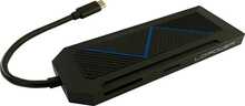 USB jagaja LC-Power LC-HUB-C-MULTI-6-RGB, must