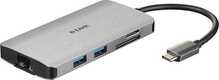 USB-C jaotur D-Link DUB-M810, hõbedane