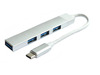 USB jagaja Roger USB-C HUB 3xUSB2.0 + 1xUSB3.0, hõbedane