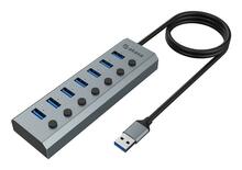 USB jagaja Akasa AK-HB-21BKCM, alumiinium