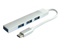 USB jagaja Roger USB-C HUB 3xUSB2.0 + 1xUSB3.0, hõbedane