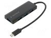USB jagaja Gembird UHB-CM-U3P4-02, 4 porti USB 3.1 Gen 1, must