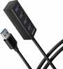 USB jagaja Axagon HUE-M1AL, must