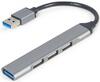 USB jagaja Gembird UHB-U3P1U2P3-02, 4 porti, hõbedane