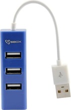 USB jagaja Sbox H-204, 4 porti, sinine (blueberry blue)