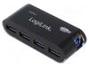 USB jagaja Logilink USB 3.0, 4-porti, must