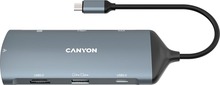 USB jagaja Canyon DS-15 8-in-1, tumehall