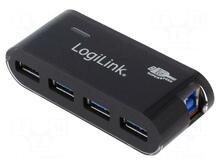 USB jagaja Logilink USB 3.0, 4-porti, must