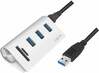 USB jagaja Logilink CR0045, 3 pordiga, kaardilugejaga, alumiiniumkorpus