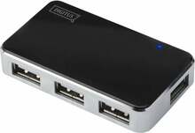 USB jagaja Digitus DA-70220, 4 porti, must/hõbe