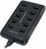 USB jagaja Logilink UA0125, 10 porti, lülitiga ON/OFF