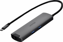 USB-C aktiivne jagaja Unitek H1112F, 5 Gbps, HDMI, RJ-45, PD 100W, hall