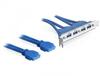 USB pesa kronstein Delock 2 x USB 3.0 19-pin – 4 x USB 3.0-A, sinine