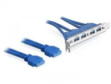 USB pesa kronstein Delock 2 x USB 3.0 19-pin – 4 x USB 3.0-A, sinine
