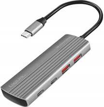 USB jagaja Logilink UA0413 USB 3.2 Gen2, 2xUSB-A, 2xUSB-C, PD 100W, alumiinium