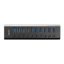 USB jagaja LINDY 43370, 10 porti, must