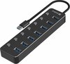USB jagaja Sandberg 134-33, 7 porti, must