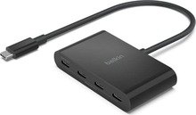 USB-C jagaja Belkin AVC018BTBK, must, 4 porti