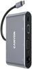 USB jagaja Canyon DS-14 8in1 4k USB-C, tumehall