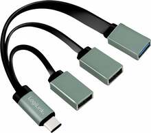 USB-C jagaja Logilink UA0315, 3 porti, must