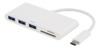 USB jagaja Deltaco USBC-HUB, valge