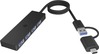 USB jagaja Icy Box IB-HUB1424-C3, 4 porti, must