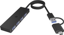 USB jagaja Icy Box IB-HUB1424-C3, 4 porti, must