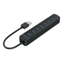 USB jagaja Orico TWU3-7A-BK-EP-IP, must