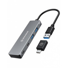 USB jagaja Graugear GRAUGEAR USB-HUB, 4 porti, 2x USB-A, 2x USB-C