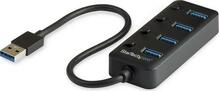 USB jaotur StarTech HB30A4AIB, must