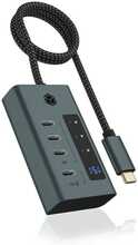 USB jagaja Icy Box IB-HUB1454-C31, 4 porti, USB-C, koos 24W toiteadapteriga