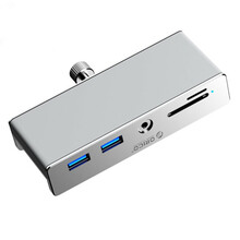 USB jagaja Orico MH5PMM, klambriga kinnitatav, USB-C / 2x USB-A 3.0, SD/TF, 3,5 mm audio, must