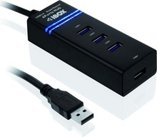 USB jagaja IBOX IUH3FB, must