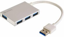USB jagaja Sandberg 133-88, 4 porti, hõbedane