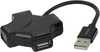 USB jagaja Deltaco UH-737, 4x USB-A, must
