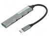 USB jagaja Gembird UHB-CM-U3P1U2P3-03 USB-C, 4 porti, hõbedane