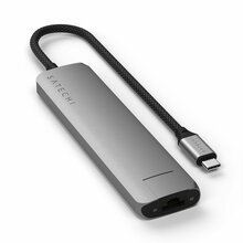 USB jagaja Satechi 7-in-1 USB-C Slim Multiport Adapter with Ethernet, hall