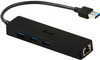 USB jagaja I-TEC USB 3.0 Metal HUB 3 Port koos Gigabit Ethernet adapteriga, must