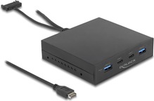 USB jagaja DeLOCK 64057 3.5 esipaneel, 2 x USB Type-C + 2 x USB Type-A, must