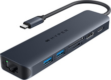 USB-C jagaja Hyper HyperDrive EcoSmart Gen.2 7-in-1 USB-C 100 W PD, mudel HD4003GL