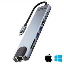 USB jagaja MEDIA-TECH MT5046, 8-in-1, Giga LAN