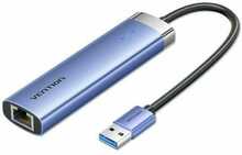 USB jagaja Vention TGFSB 5-in-1, USB 3.0, RJ45, sinine