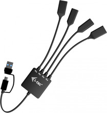 USB jagaja I-Tec CACBLHUB2A2C, 4 porti (2x USB-C, 2x USB-A), must