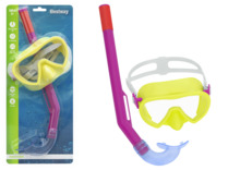 Sukeldumismask ja snorkel Bestway 24036, kollane ja roosa