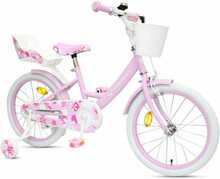 Laste jalgratas Enero Princess, 18, valge/roosa