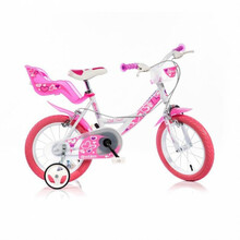 Laste jalgratas Dino Bikes 144RN, valge/roosa, 14