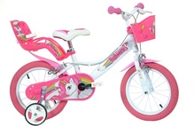 Laste jalgratas Dino Bikes Unicorn 144R-UN, 14, valge/roosa