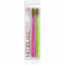 Hambaharjad Mediblanc Ultra Soft, roosa/roheline, 2 tk
